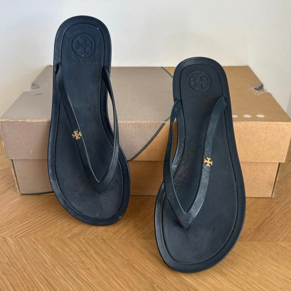 Tory Burch Kira Blue Women Slip On Slides Flip Flops- SZ 6